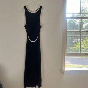 Black dress with front slit